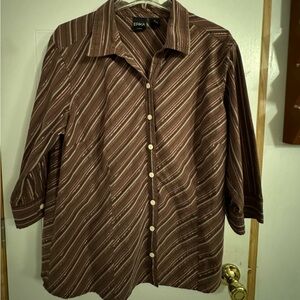 Erika Woman Sz 1X Brown Button Front Skirt VGUC 😊😊